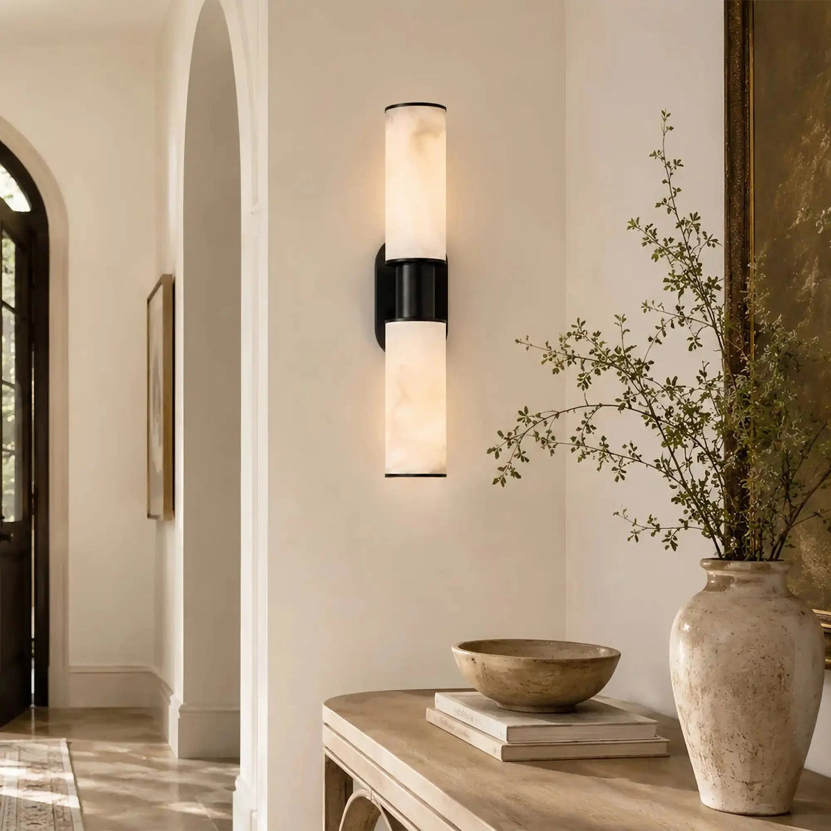 Harline Alabaster 2-Light Wall Sconce - Zelno Lighting