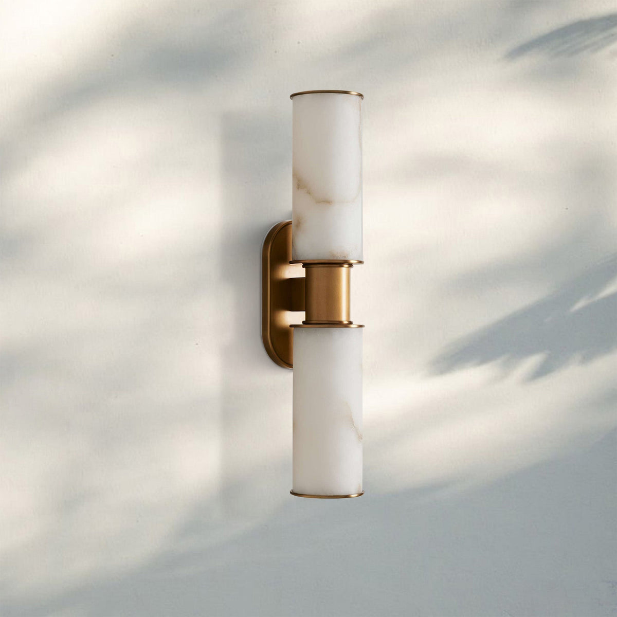 Harline Alabaster 2-Light Wall Sconce - Zelno Lighting