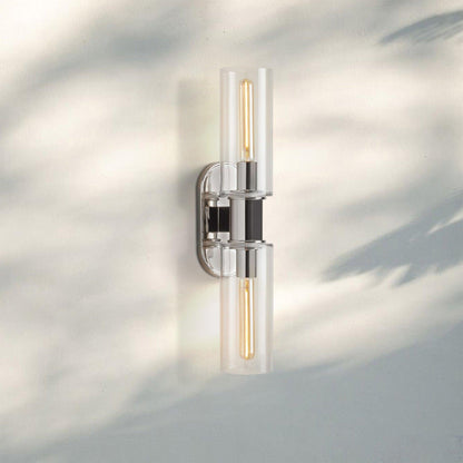 Harline Clear Glass 2-Light Wall Sconce - Zelno Lighting