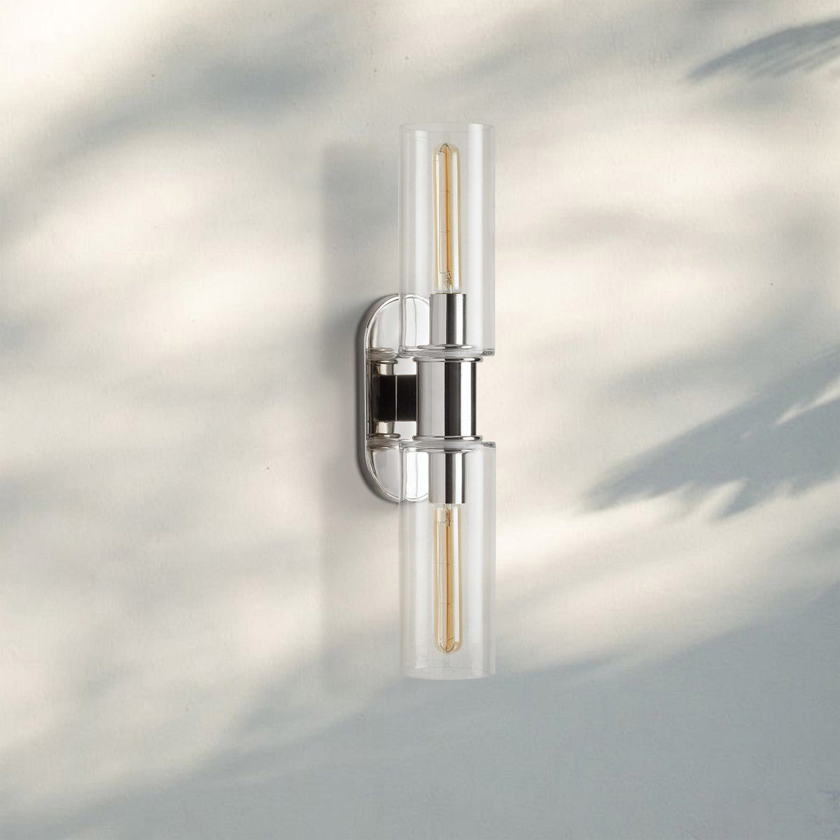 Harline Clear Glass 2-Light Wall Sconce - Zelno Lighting