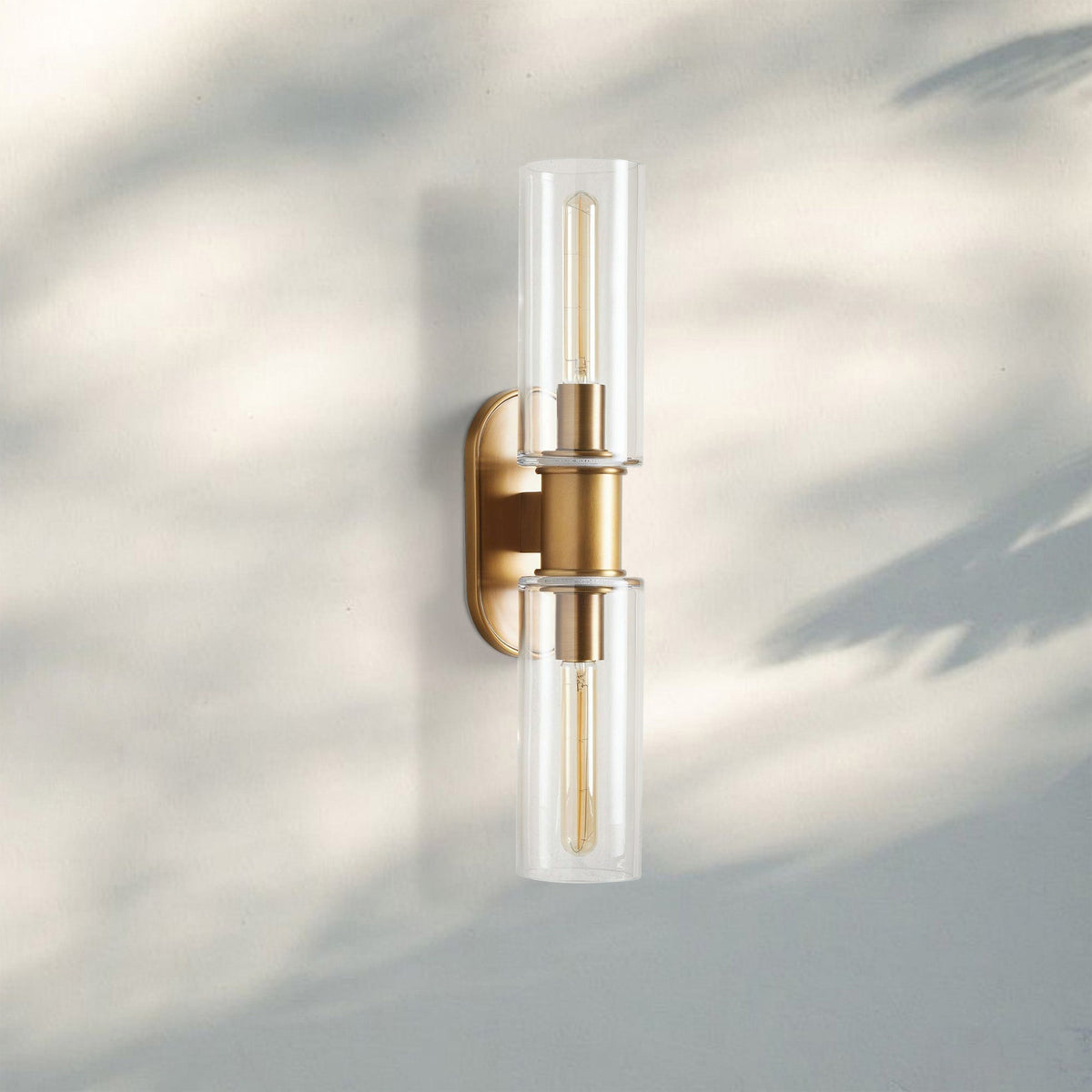 Harline Clear Glass 2-Light Wall Sconce - Zelno Lighting