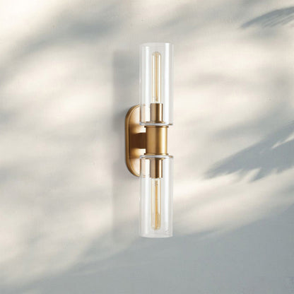 Harline Clear Glass 2-Light Wall Sconce - Zelno Lighting
