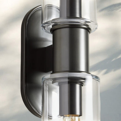 Harline Clear Glass 2-Light Wall Sconce - Zelno Lighting