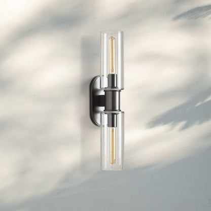 Harline Clear Glass 2-Light Wall Sconce - Zelno Lighting