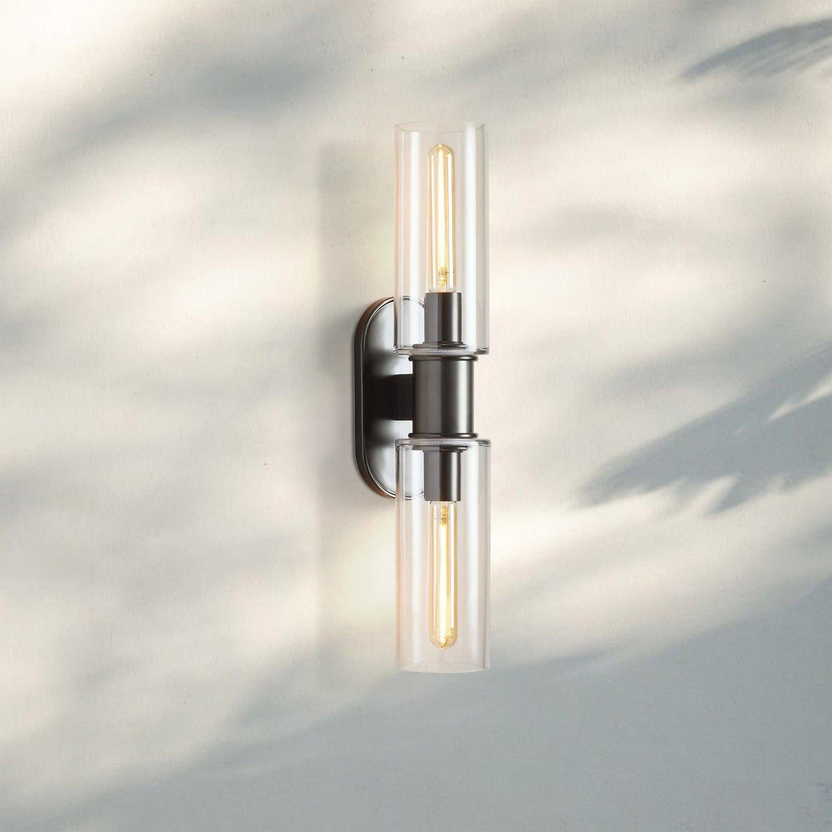 Harline Clear Glass 2-Light Wall Sconce - Zelno Lighting