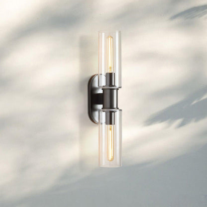 Harline Clear Glass 2-Light Wall Sconce - Zelno Lighting