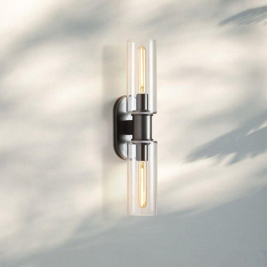 Harline Clear Glass 2-Light Wall Sconce - Zelno Lighting
