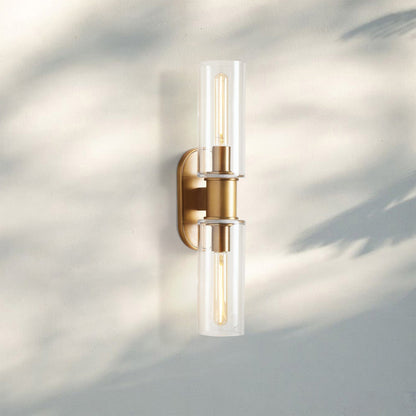 Harline Clear Glass 2-Light Wall Sconce - Zelno Lighting