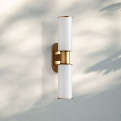 Harline Modern Milk Glass 2-Light Wall Sconce - Zelno Lighting
