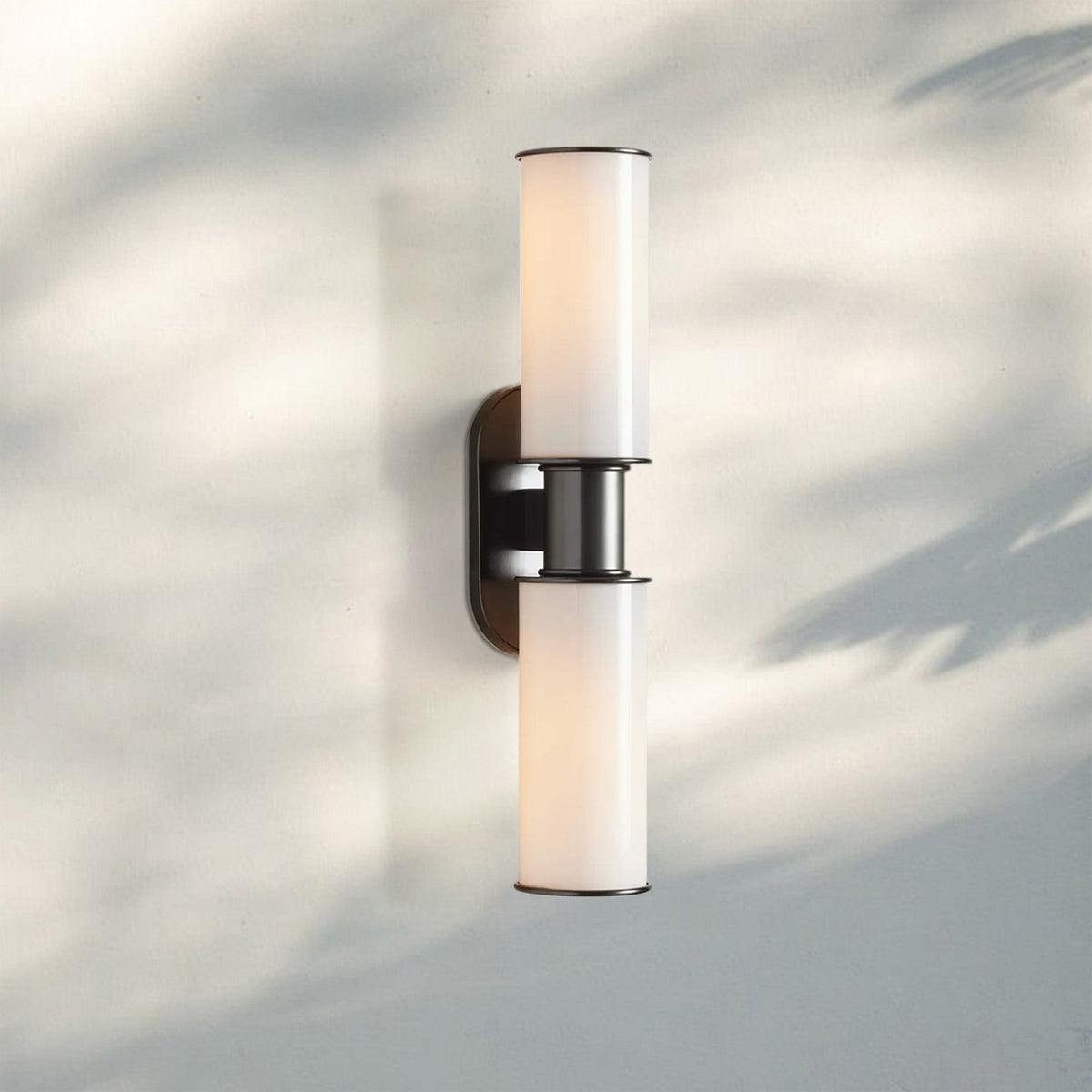 Harline Modern Milk Glass 2-Light Wall Sconce - Zelno Lighting