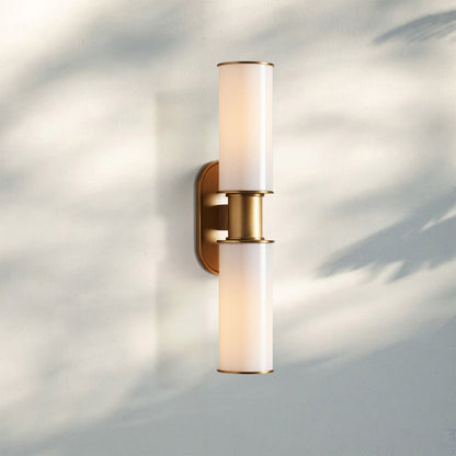 Harline Modern Milk Glass 2-Light Wall Sconce - Zelno Lighting