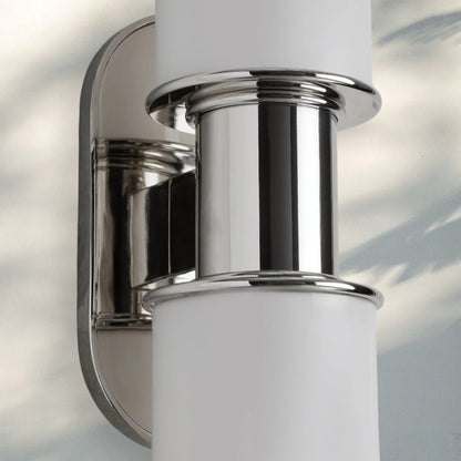 Harline Modern Milk Glass 2-Light Wall Sconce - Zelno Lighting