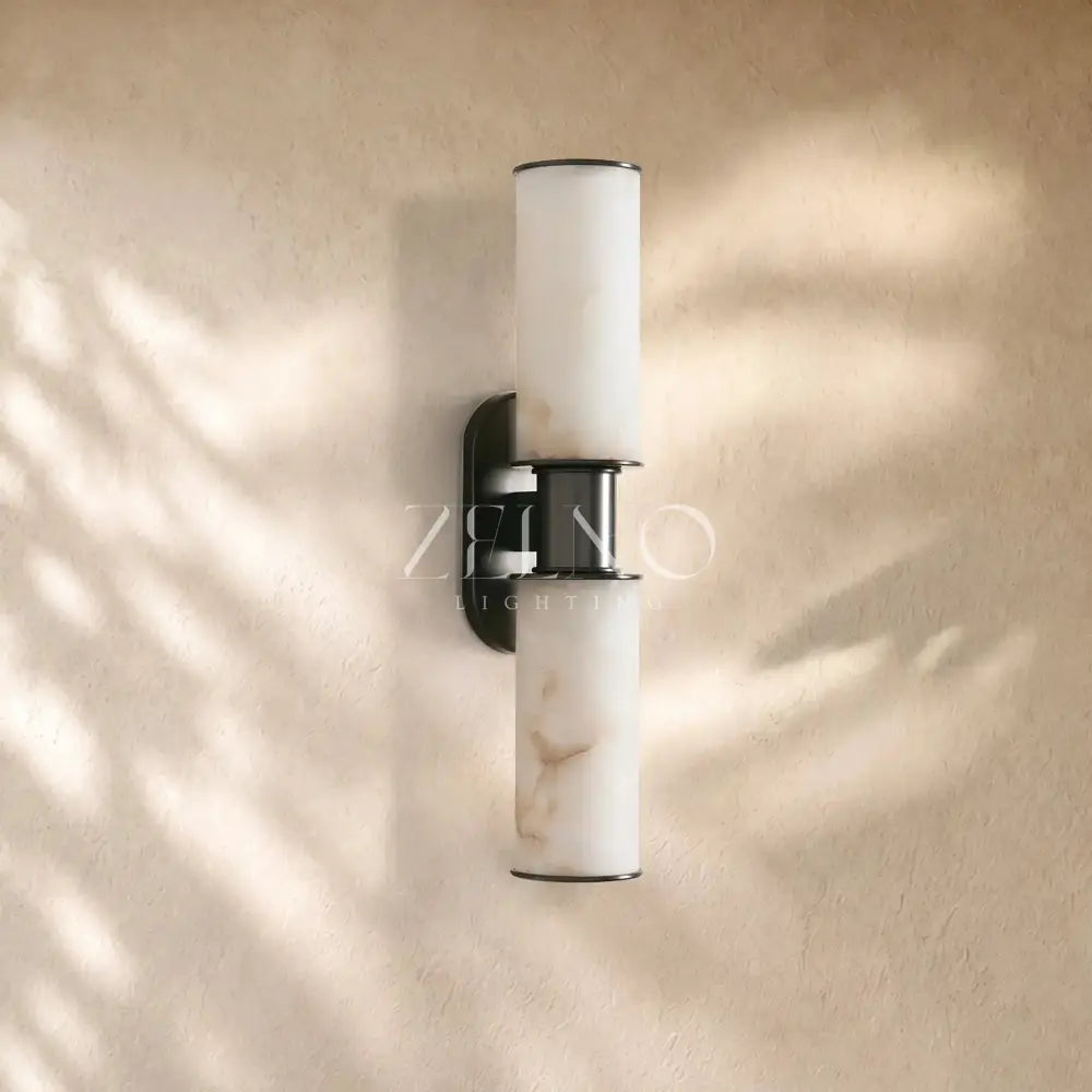 Harlins Alabaster 2-Light Wall Sconce - Zelno