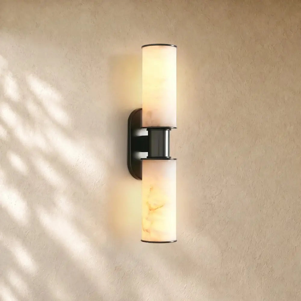 Harlins Alabaster 2-Light Wall Sconce - Zelno