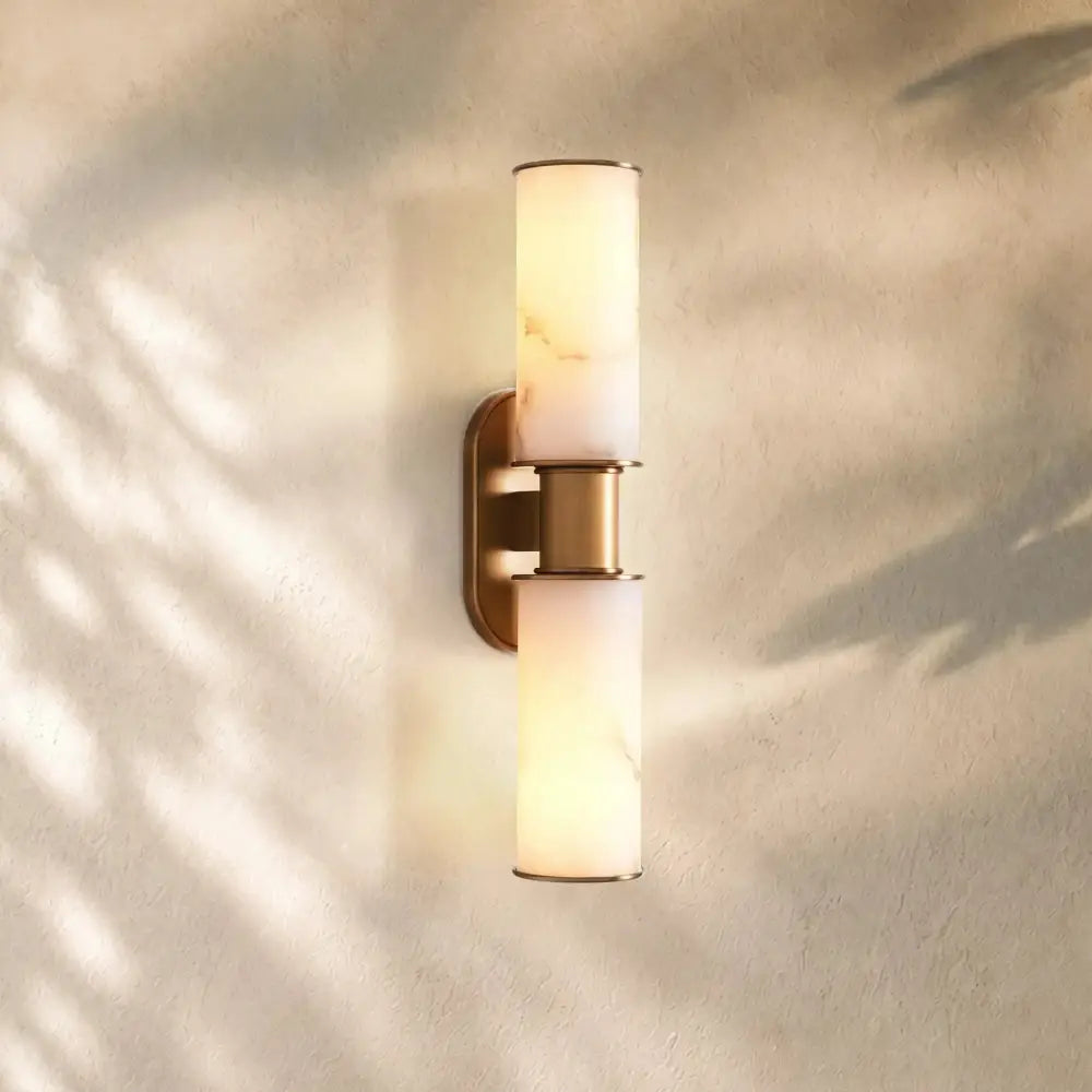 Harlins Alabaster 2-Light Wall Sconce - Zelno
