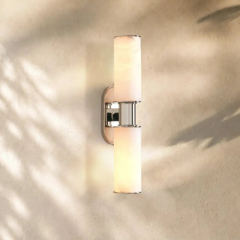 Harlins Alabaster 2-Light Wall Sconce - Zelno