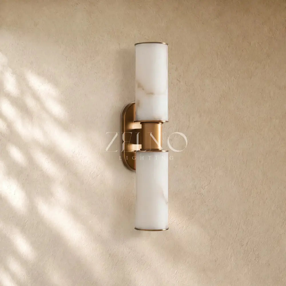 Harlins Alabaster 2-Light Wall Sconce - Zelno