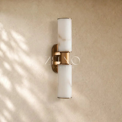 Harlins Alabaster 2-Light Wall Sconce - Zelno