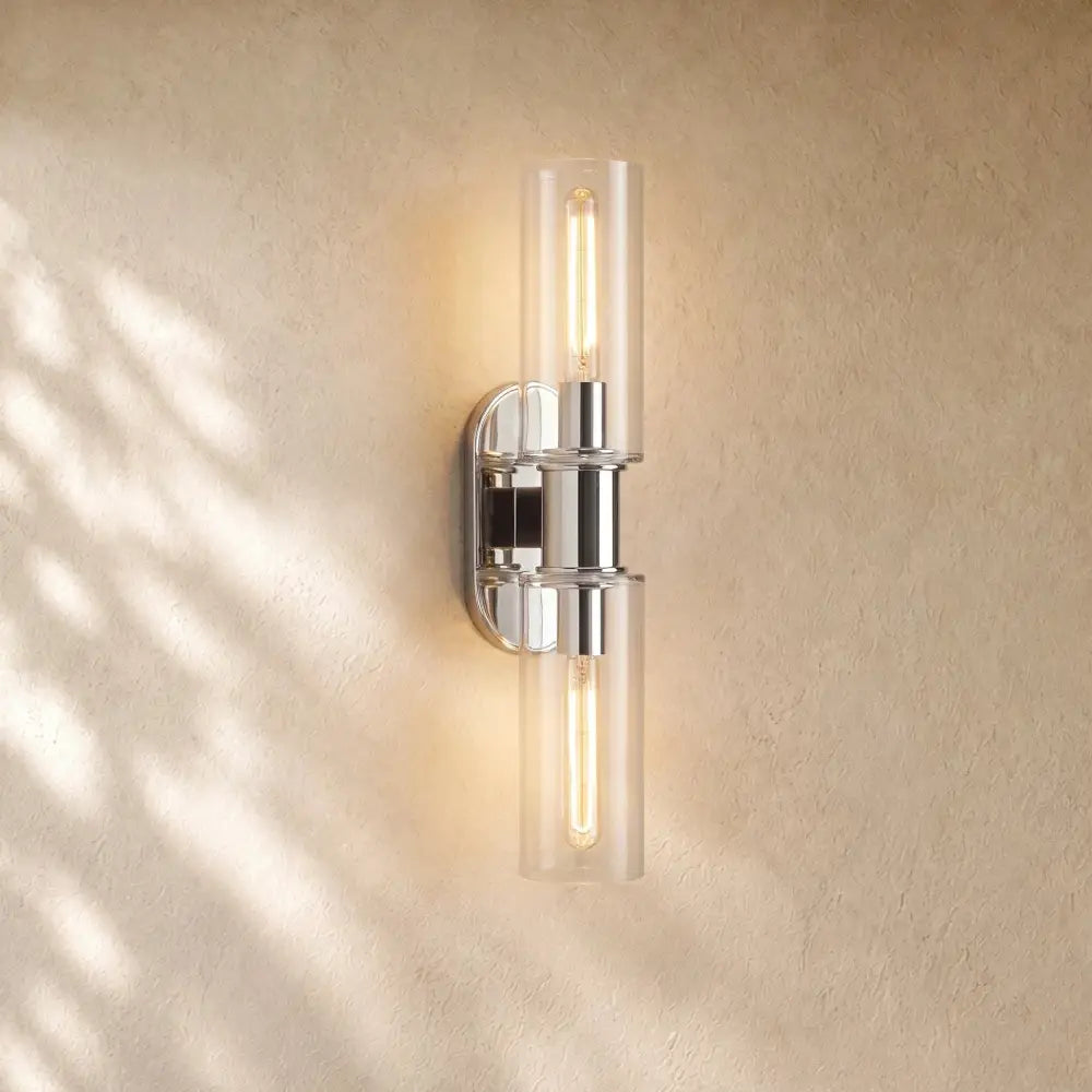 Harlins Clear Glass 2-Light Wall Sconce - Zelno