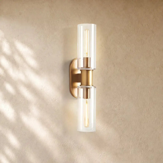 Harlins Clear Glass 2-Light Wall Sconce - Zelno