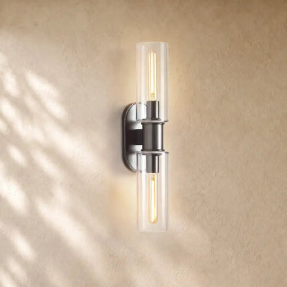 Harlins Clear Glass 2-Light Wall Sconce - Zelno