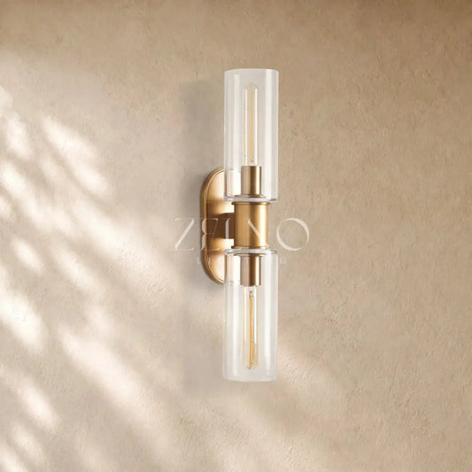 Harlins Clear Glass 2-Light Wall Sconce - Zelno