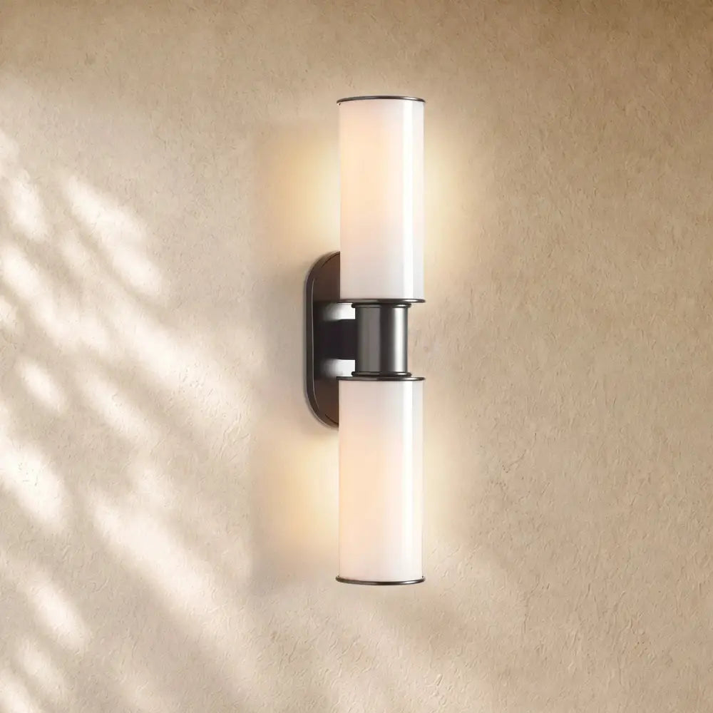 Harlins Modern Milk Glass 2-Light Wall Sconce - Zelno