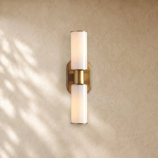 Harlins Modern Milk Glass 2-Light Wall Sconce - Zelno