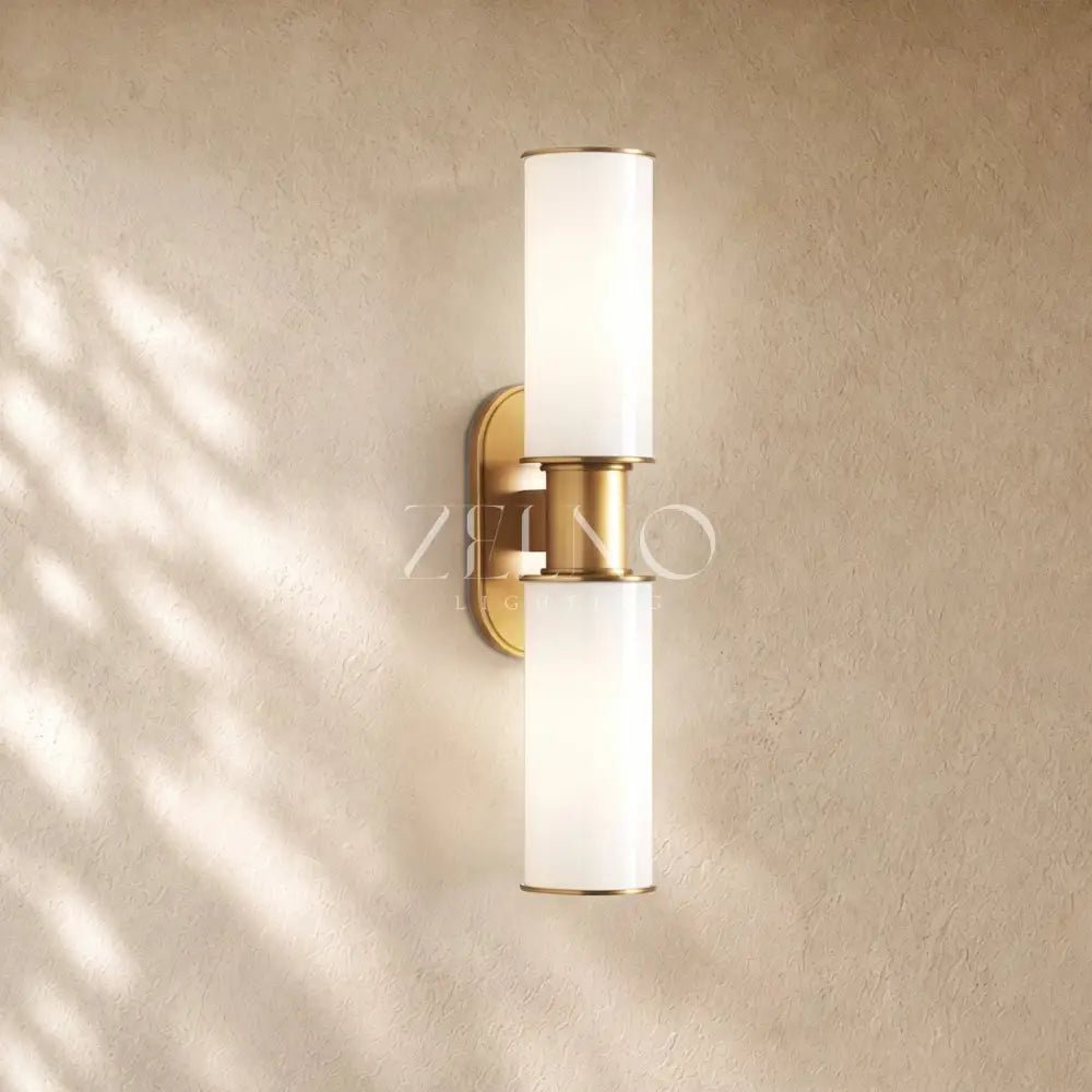 Harlins Modern Milk Glass 2-Light Wall Sconce - Zelno