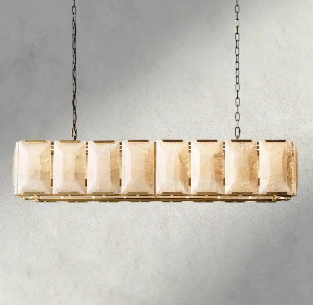 Hartley Alabaster Rectangular Chandelier 42", 54", 62", 74" - Zelno