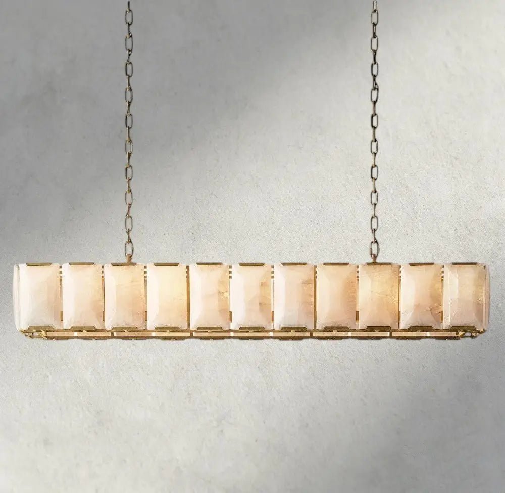Hartley Alabaster Rectangular Chandelier 42", 54", 62", 74" - Zelno