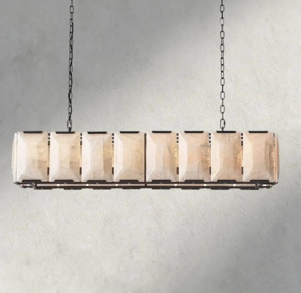 Hartley Alabaster Rectangular Chandelier 42", 54", 62", 74" - Zelno