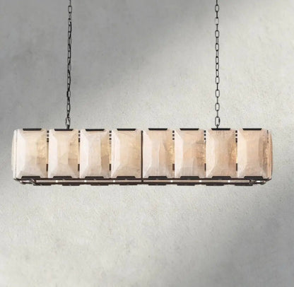 Hartley Alabaster Rectangular Chandelier 42", 54", 62", 74" - Zelno