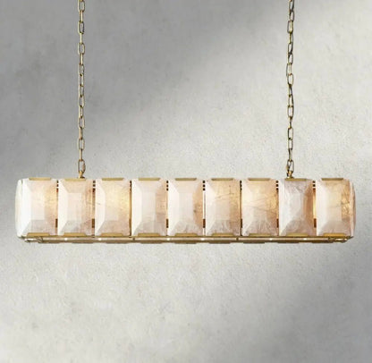 Hartley Alabaster Rectangular Chandelier 42", 54", 62", 74" - Zelno