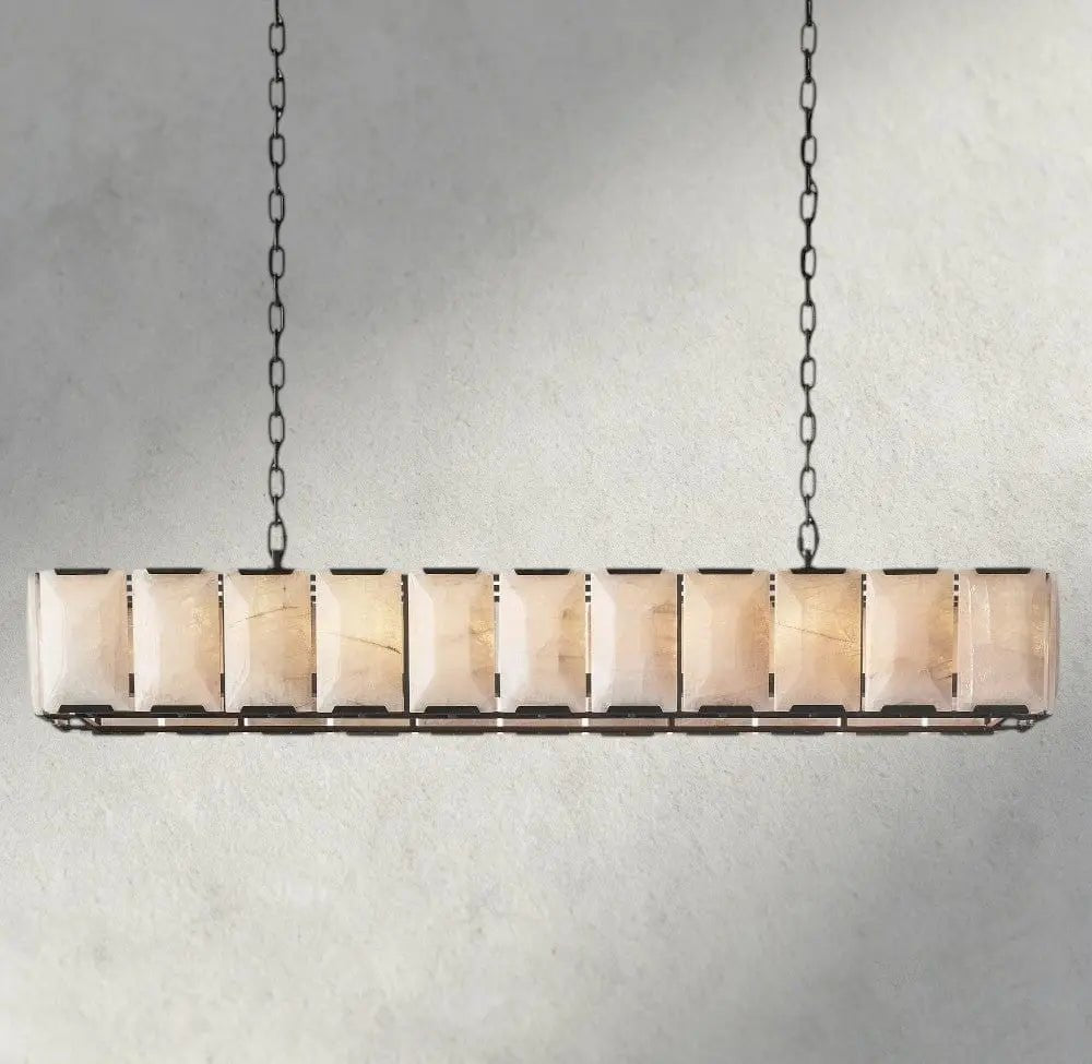 Hartley Alabaster Rectangular Chandelier 42", 54", 62", 74" - Zelno