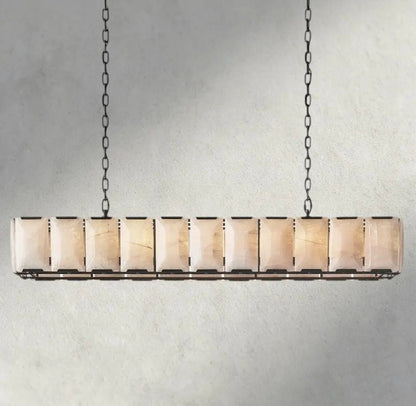 Hartley Alabaster Rectangular Chandelier 42", 54", 62", 74" - Zelno