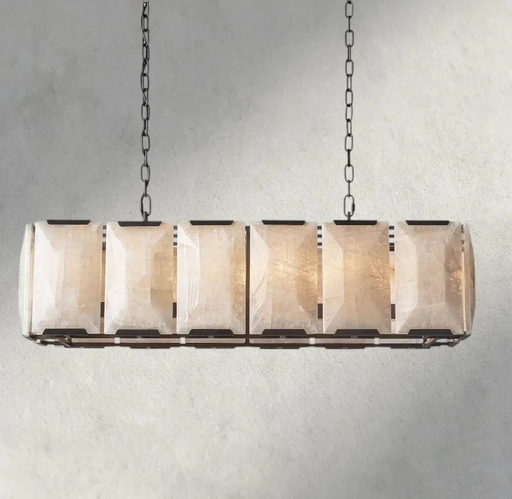 Hartley Alabaster Rectangular Chandelier 42", 54", 62", 74" - Zelno