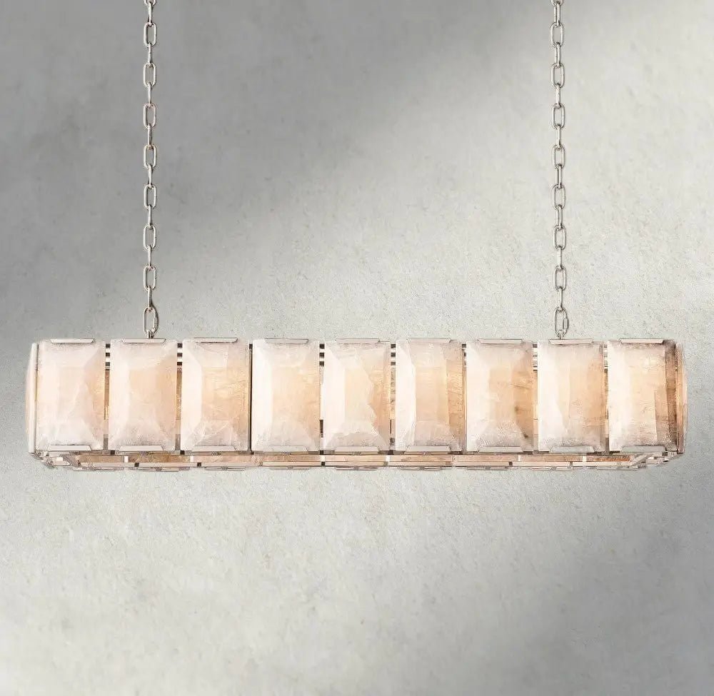 Hartley Alabaster Rectangular Chandelier 42", 54", 62", 74" - Zelno