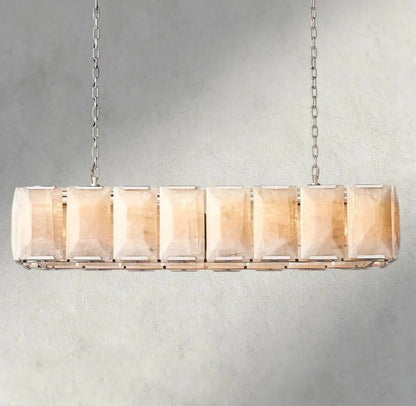 Hartley Alabaster Rectangular Chandelier 42", 54", 62", 74" - Zelno