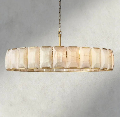 Hartley Alabaster Round Chandelier 19", 31", 43", 60" - Zelno