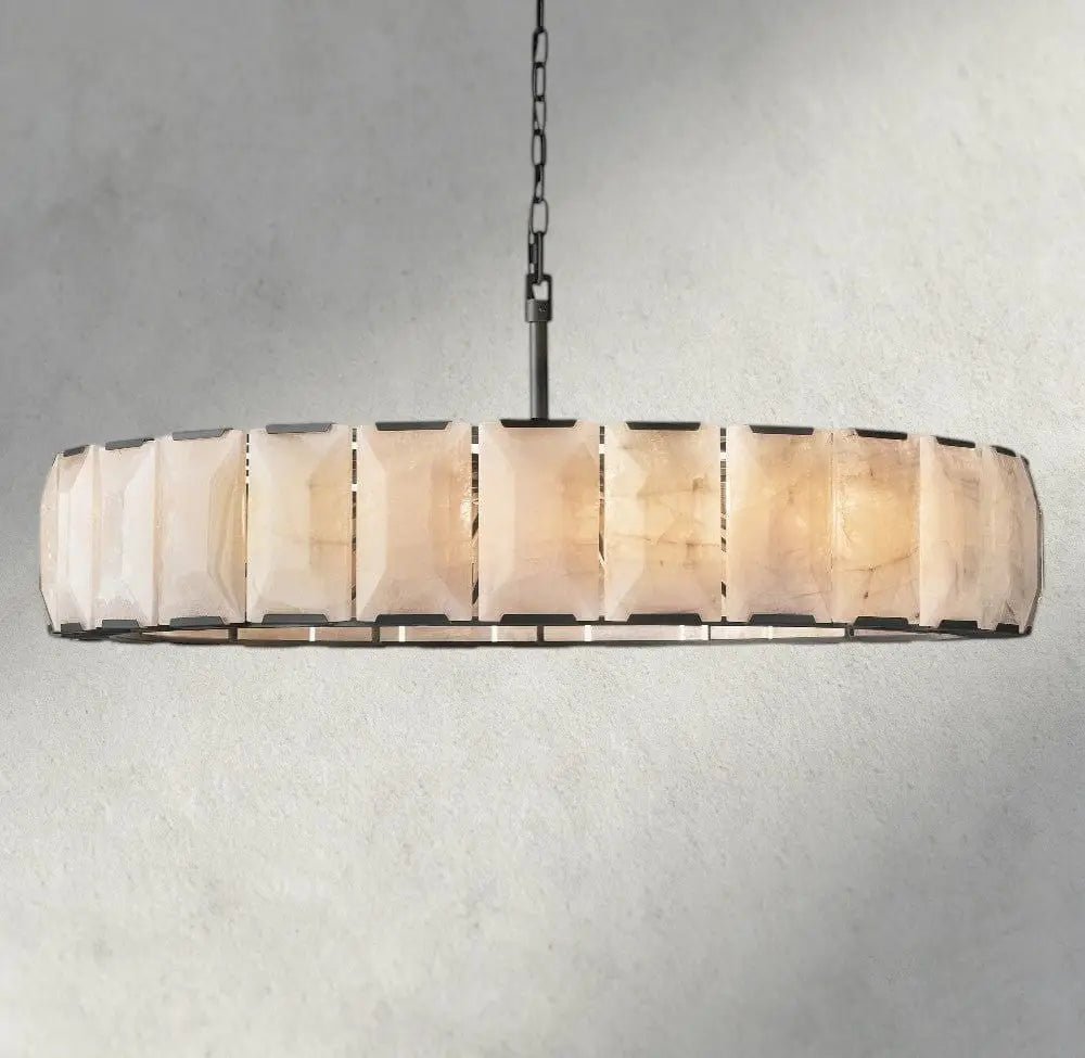 Hartley Alabaster Round Chandelier 19", 31", 43", 60" - Zelno