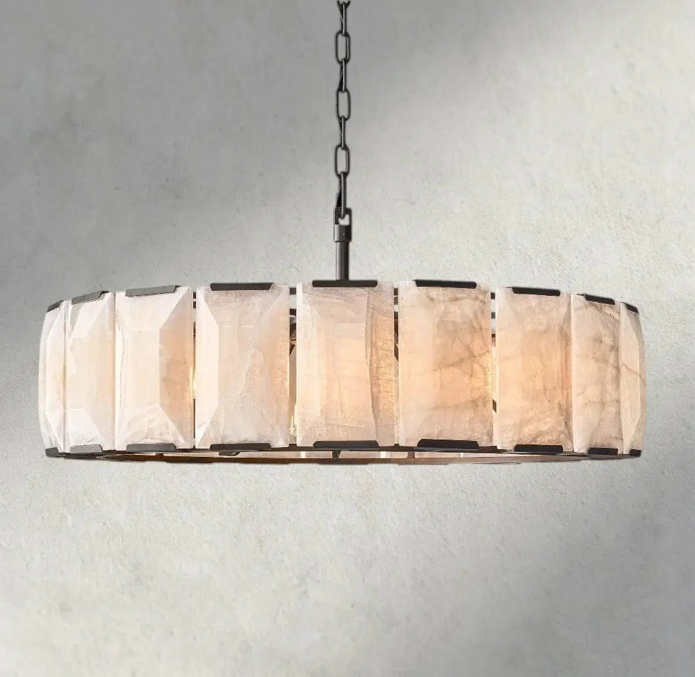 Hartley Alabaster Round Chandelier 19", 31", 43", 60" - Zelno