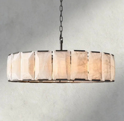Hartley Alabaster Round Chandelier 19", 31", 43", 60" - Zelno