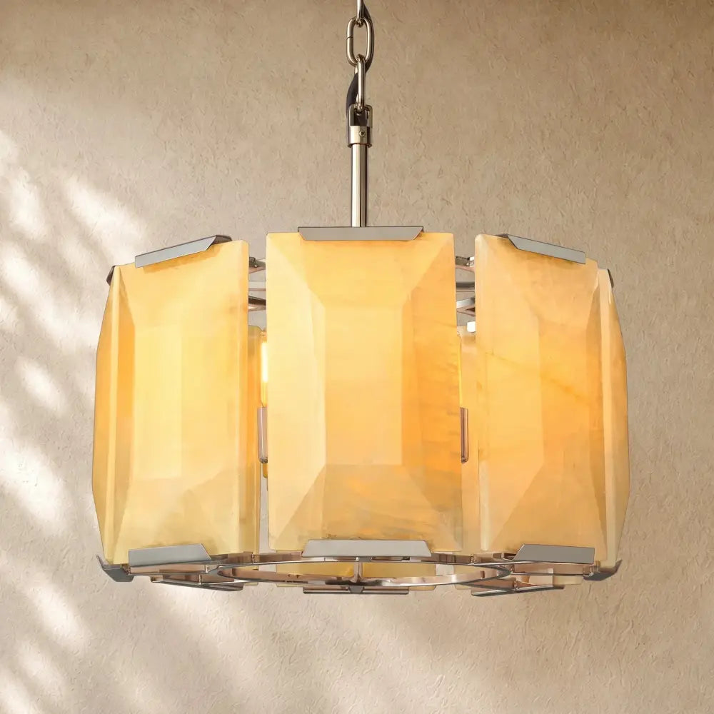 Hartley Calcite Round Alabaster Chandelier - Zelno