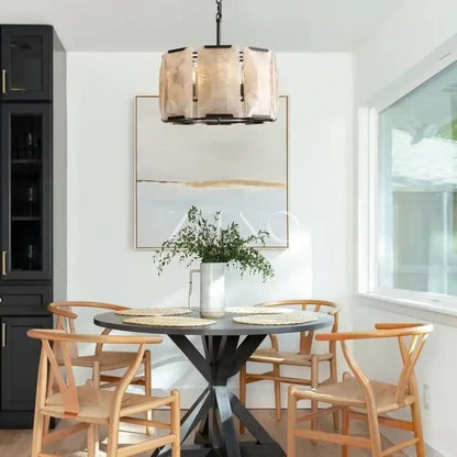 Hartley Calcite Round Alabaster Chandelier - Zelno