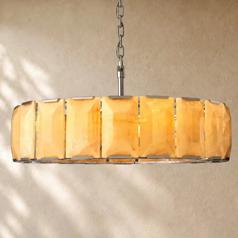 Hartley Calcite Round Alabaster Chandelier - Zelno
