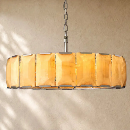 Hartley Calcite Round Alabaster Chandelier - Zelno