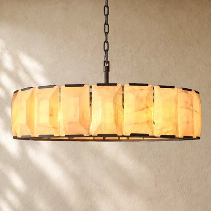 Hartley Calcite Round Alabaster Chandelier - Zelno