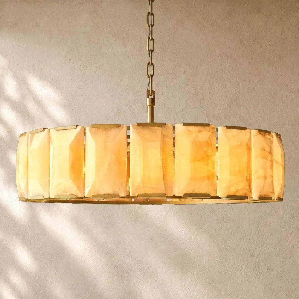 Hartley Calcite Round Alabaster Chandelier - Zelno