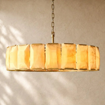 Hartley Calcite Round Alabaster Chandelier - Zelno